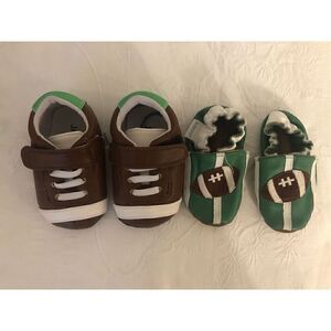 5/$25 SALE Bundle of Two (2) Jack & Lily Robeez Football Baby Shoes 0-6 Months